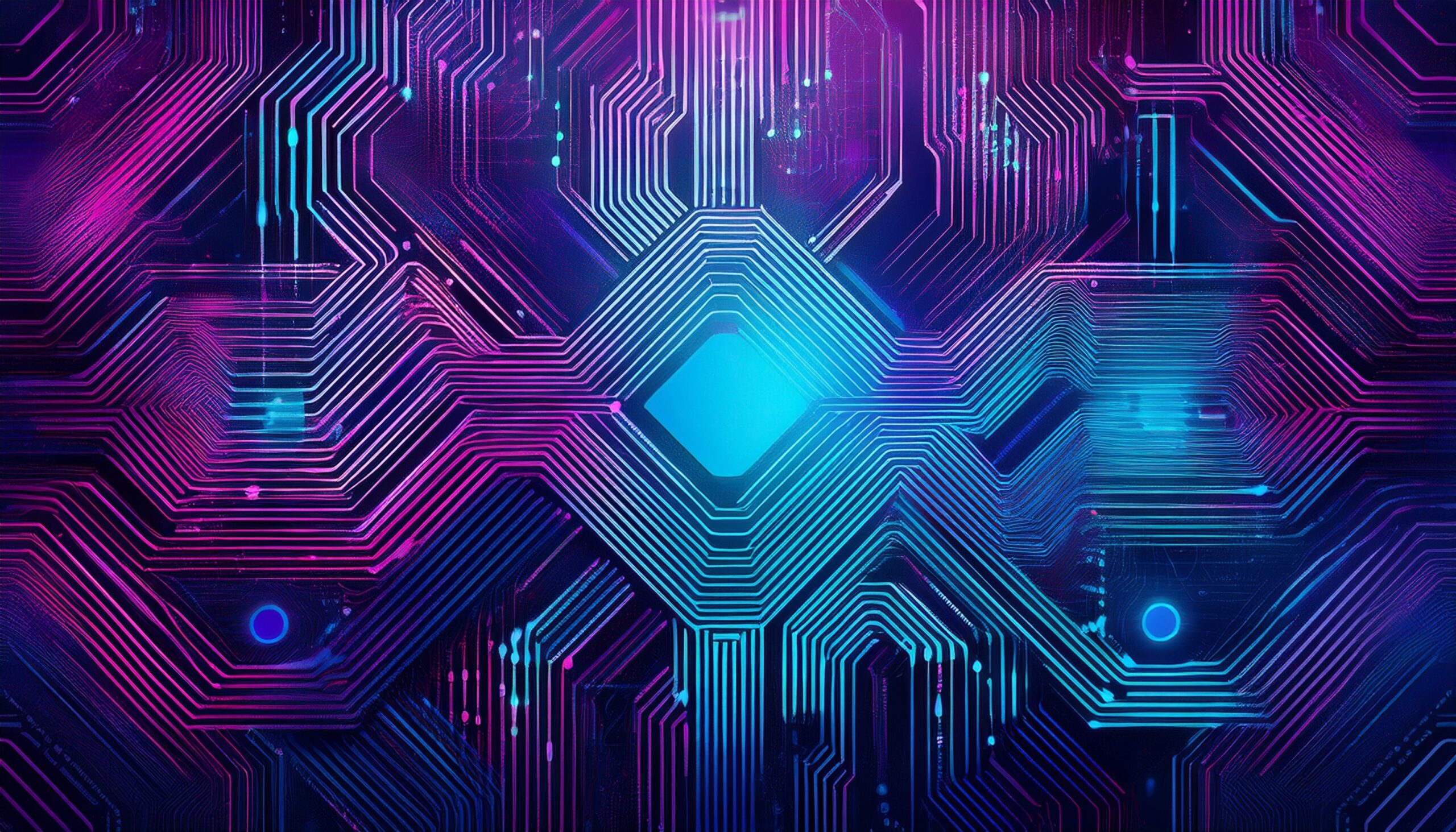 blue and purple technology background circuit generative ai